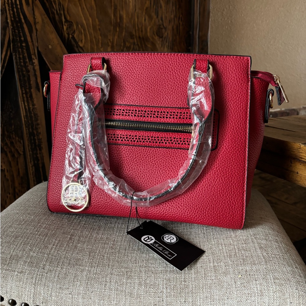 Bella Rose Closet Elegant Red Satchel